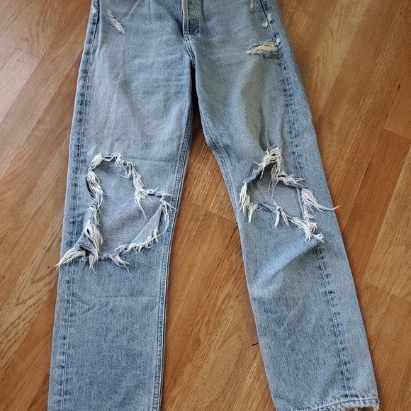 Womans Agolde distressed button down 90'S jeans, size 24 - Picture 3 of 8